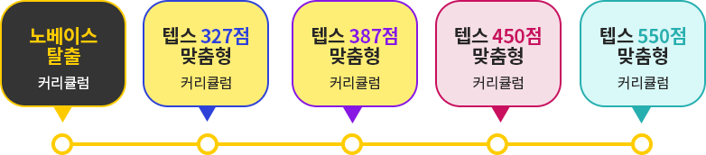 노베이스 탈출 커리큘럼 텝스 327점 맞춤형 커리큘럼 텝스 387점 맞춤형 커리큘럼 넵스 450점 맞춤형 커리큘럼 텝스 550점 맞춤형 커리큘럼